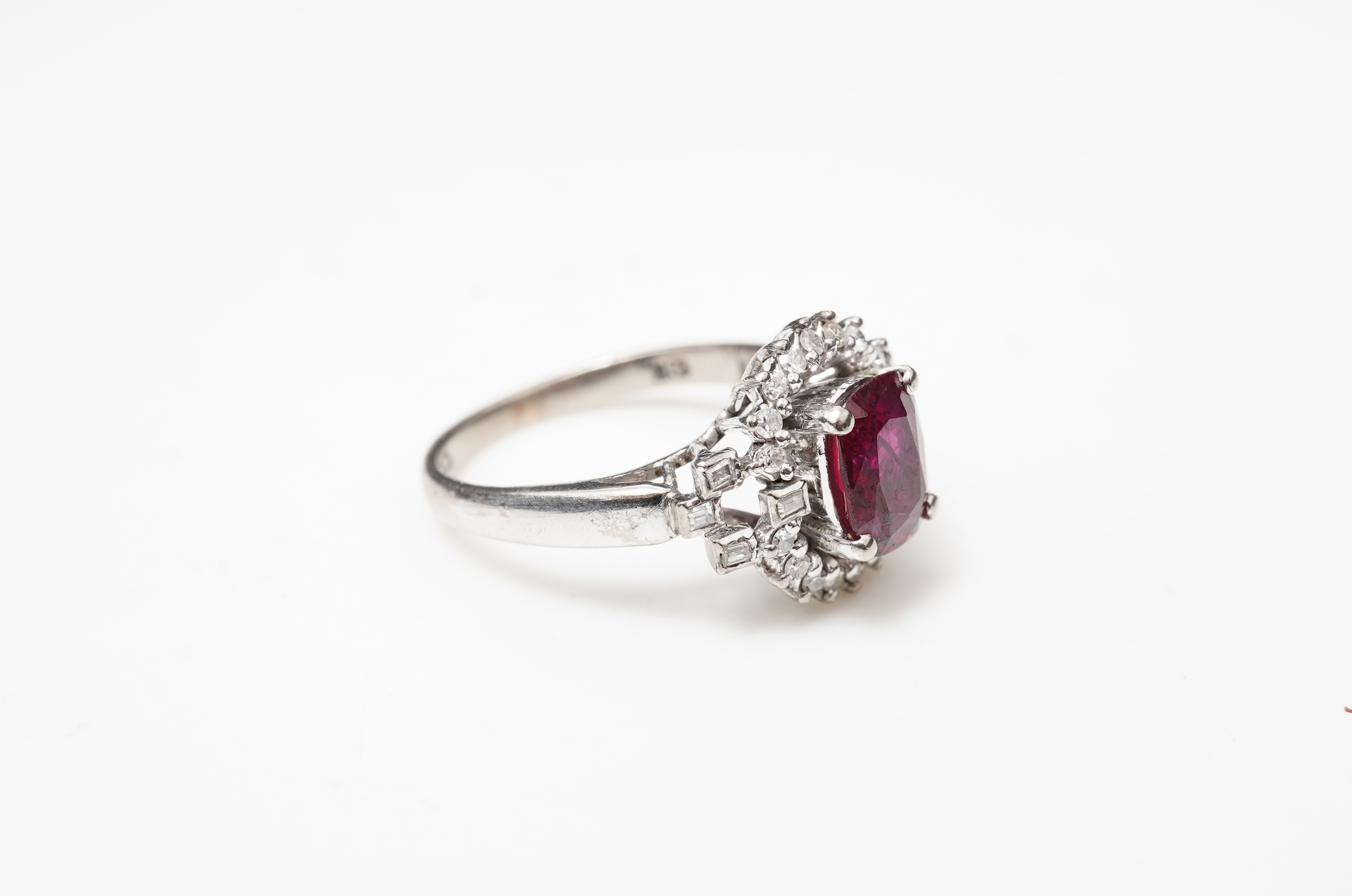 A ruby and diamond ring
